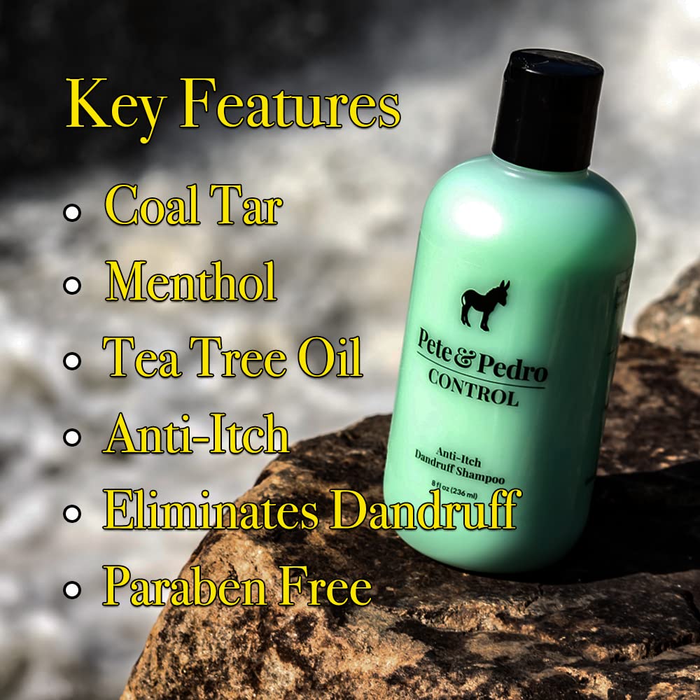 Pete and Pedro Control and Conditon Combo | Extra-Strength Dandruff & Anti-Itch Medicated Coal Tar Peppermint Shampoo Plus Restorative Peppermint Beauty & Personal Care Pete & Pedro