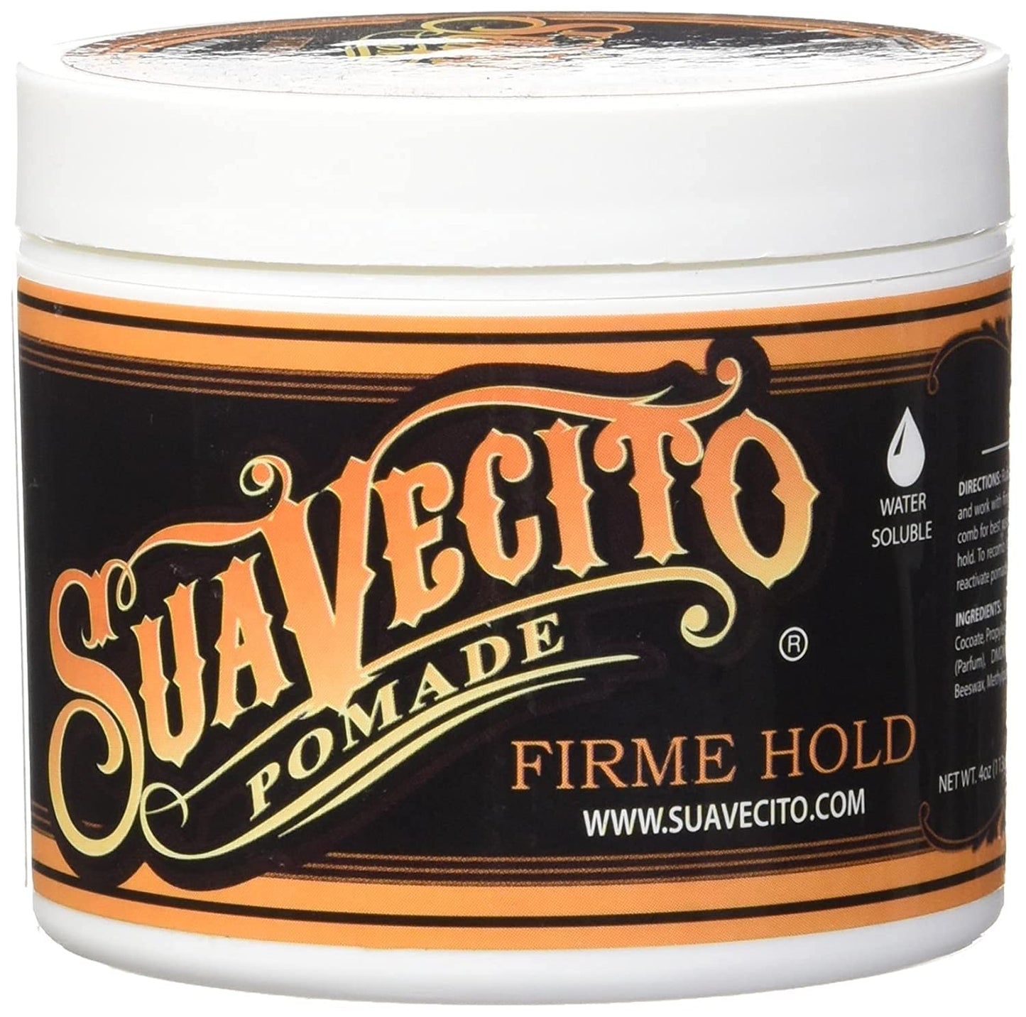 Suavecito Pomade Firme (Strong) Hold 5 oz, 1 Pack - Strong Hold Hair Pomade For Men - Medium Shine Water Based Flake Free Hair Gel - Easy To Wash Out Beauty & Personal Care Suavecito