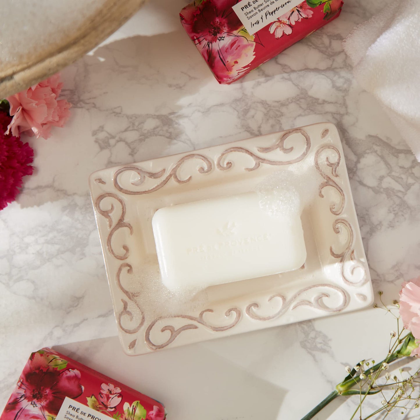 Pre de Provence Wrapped Artisanal Soap Bar, Organic Shea Butter Enriched, Natural French Skincare, Quad Milled for a Rich Smooth Lather, Iris Beauty & Personal Care Pre de Provence