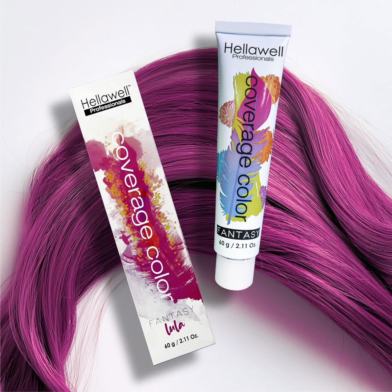 Hellawell Professional Hair Dye. Coverage Color Fantasy - Semi-permanent oxidation coloring cream. Lula 2.11oz Beauty & Personal Care HELLAWELL PROFESSIONALS