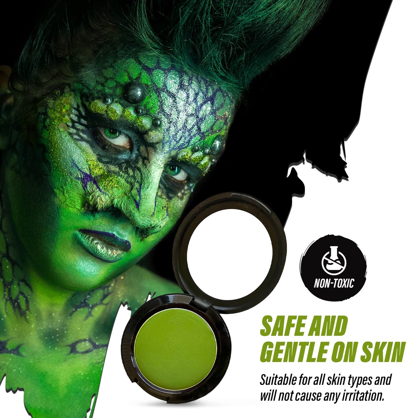 MANIC PANIC Poison Ivy Green Face & Body Paint for Halloween Costumes - Cream Halloween Makeup for Costumes & Cosplay - Smooth, Blendable & Full Beauty & Personal Care MANIC PANIC