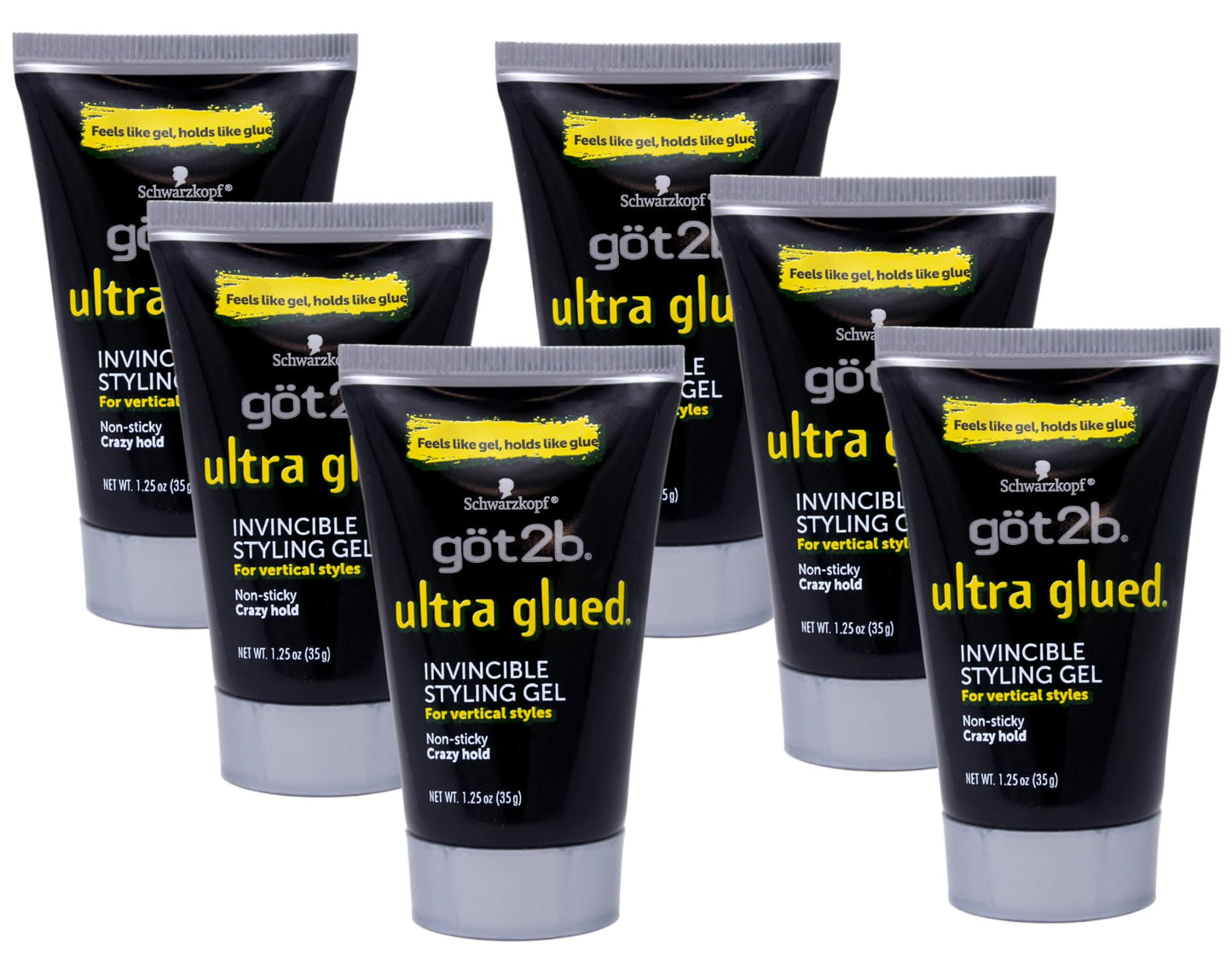got2b, Ultra Glued, Invincible Styling Gel, 1.25 Oz., Pack of 6 Beauty & Personal Care Got2B