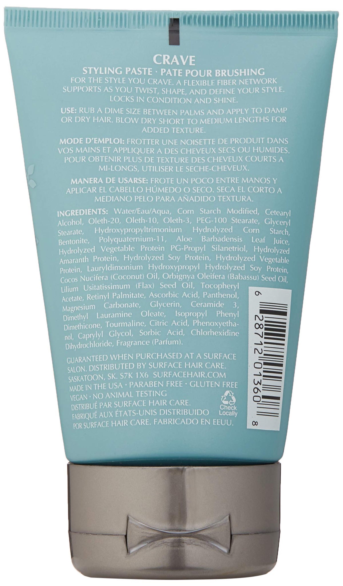 SURFACE Hair Crave Styling Paste, Vegan and Paraben-Free Texture and Definition, Matte-Finish, 4 Fl Oz Beauty & Personal Care SURFACE