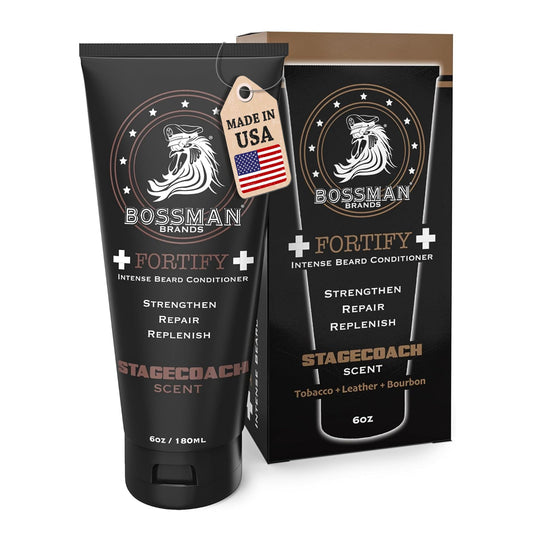 Bossman Fortify Intense Beard Conditioner for Men (Stagecoach Scent) - Moisturizes, Replenishes & Protects with Natural Ingredients - Thicker Formula Beauty and Personal Care Bossman