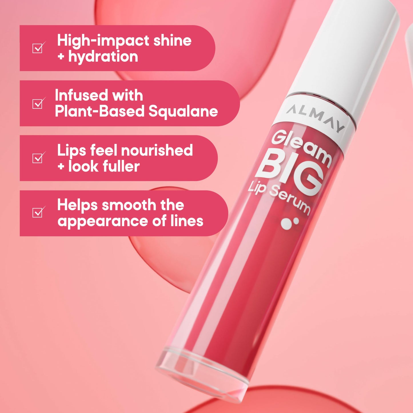 Almay Gleam Big™ Lip Serum, Hydrating and Moisturizing, Hypoallergenic Lip Gloss, Non-Sticky, 400 Berry Excited, 0.13 fl oz Beauty & Personal Care Almay