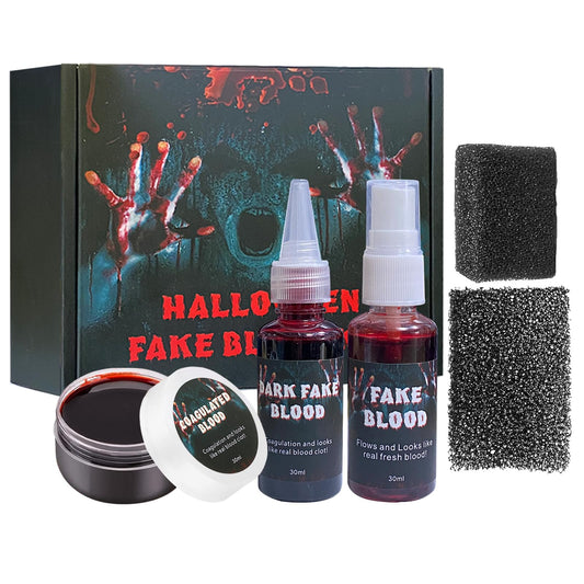 5PCS Halloween Fake Blood Kit, Fake Blood Spray, Fake Blood for Clothes, Suitable for Vampires, Zombies, Horror Costumes Beauty & Personal Care TBTFW