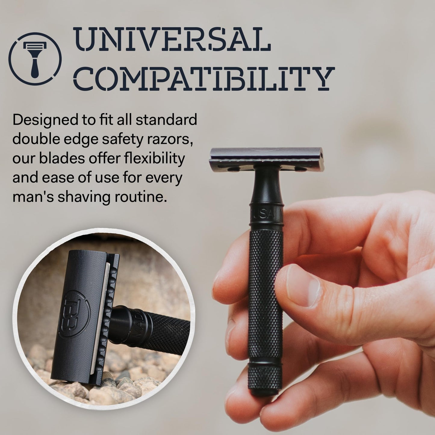 Made in USA Double Edge Razor Blades (50-Pack) - Stainless Steel, Smooth & Sharp - Fits All DE Safety Razors - Battle Brothers Beauty and Personal Care Battle Brothers Shaving Co.