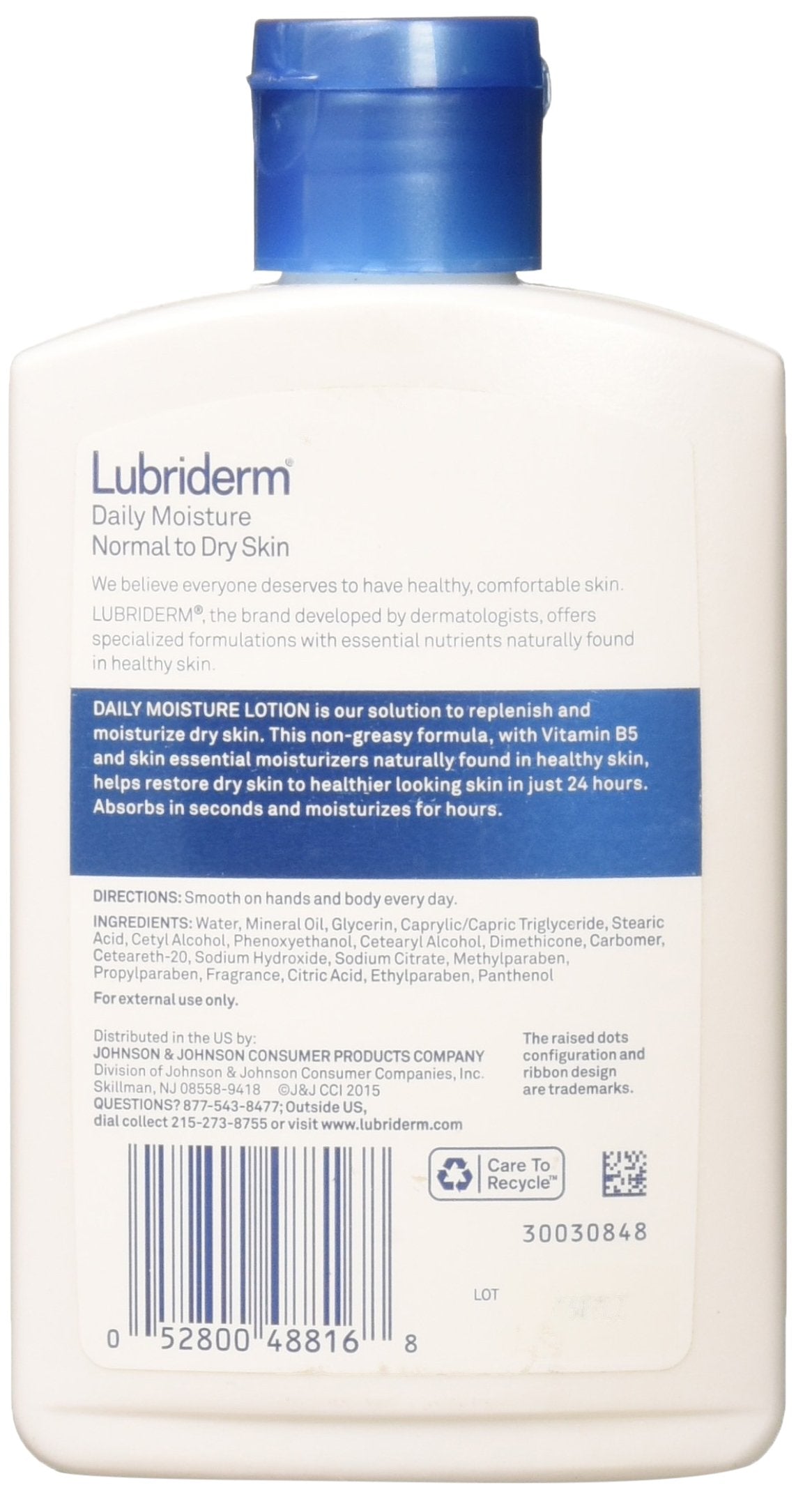 Lubriderm Daily Moisture Lotion for Normal to Dry Skin, 6 fl oz (177 ml) Beauty & Personal Care Lubriderm