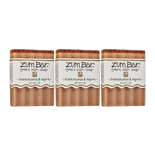 Indigo Wild Zum Goat's Milk Soap Bar - Bar Soap for Hands & Body Made with Essential Oils - 3 oz - Frankincense & Myrrh (3 Pack) Beauty & Personal Care Indigo Wild