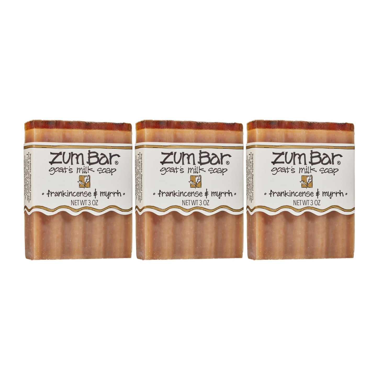 Indigo Wild Zum Goat's Milk Soap Bar - Bar Soap for Hands & Body Made with Essential Oils - 3 oz - Frankincense & Myrrh (3 Pack) Beauty & Personal Care Indigo Wild