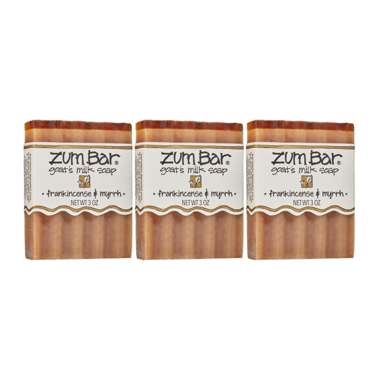 Indigo Wild Zum Goat's Milk Soap Bar - Bar Soap for Hands & Body Made with Essential Oils - 3 oz - Frankincense & Myrrh (3 Pack) Beauty & Personal Care Indigo Wild