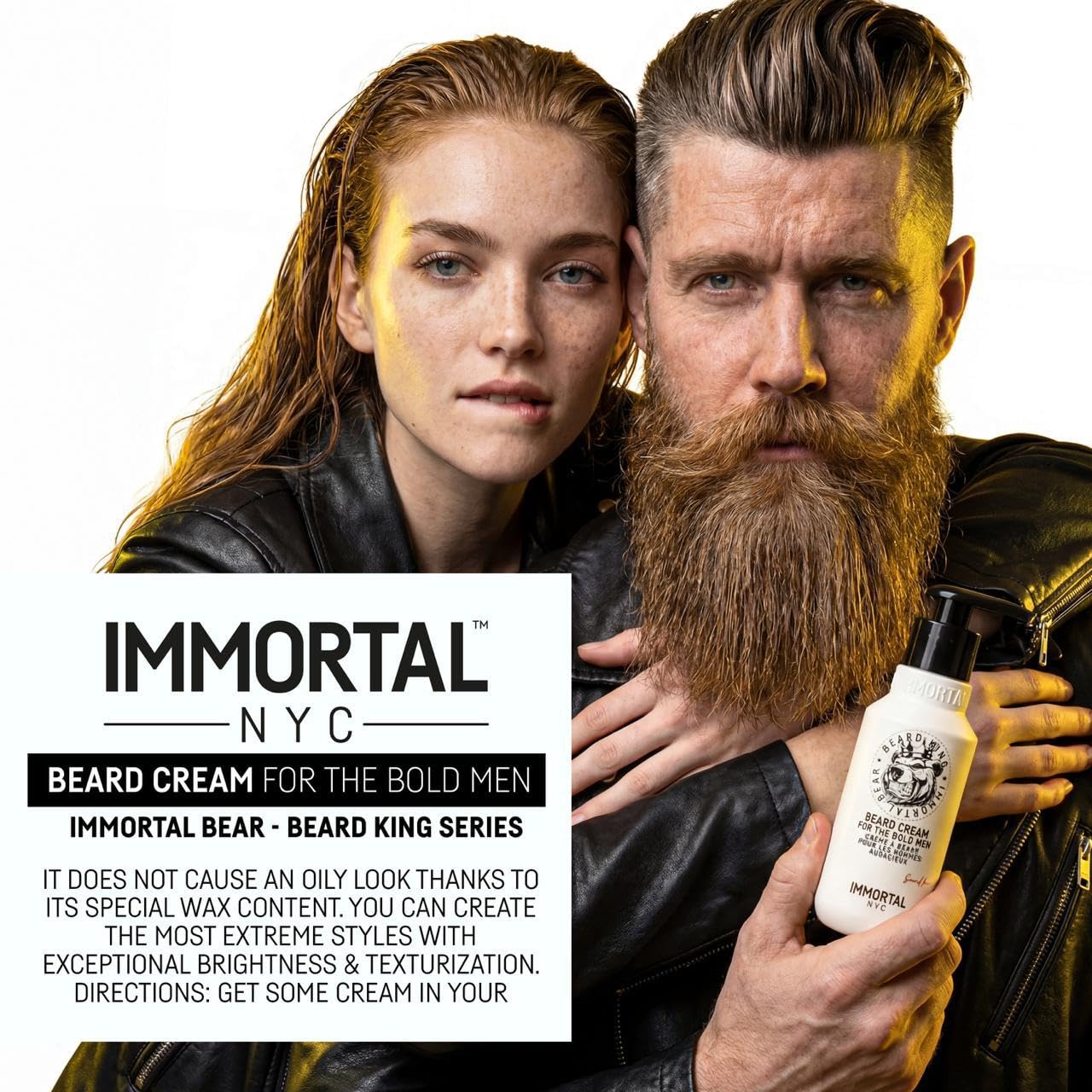 Immortal NYC Beard King Beard Cream, 6.8 oz/ 200 ml - Softening Care - Deep Hydration & Itch Relief - Non-Greasy & Smooth Finish Beauty and Personal Care Immortal NYC