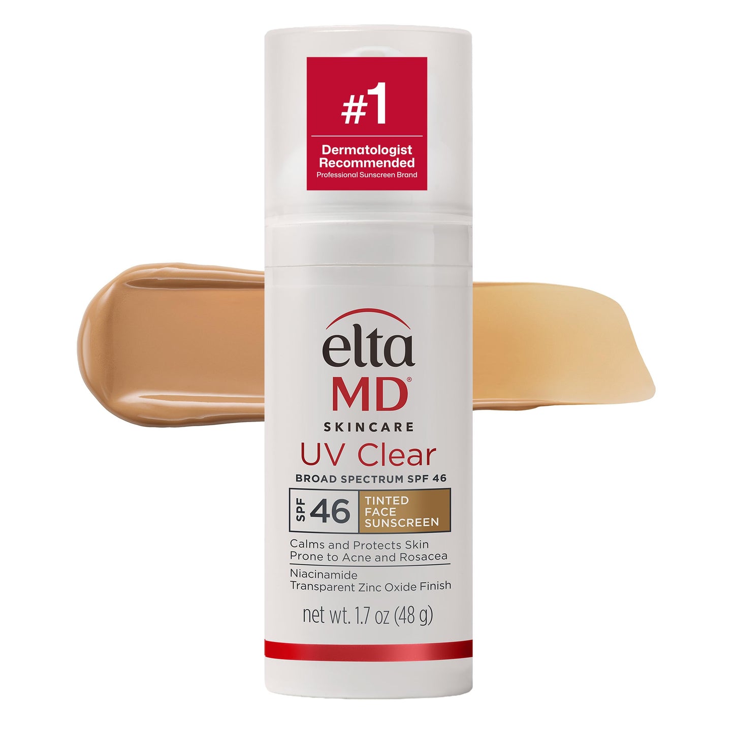 EltaMD UV Clear Tinted Sunscreen for Face, SPF 46 with Zinc Oxide, Oil-Free, Dermatologist Recommended, For Acne-Prone Sensitive Skin, 1.7 oz Beauty & Personal Care EltaMD