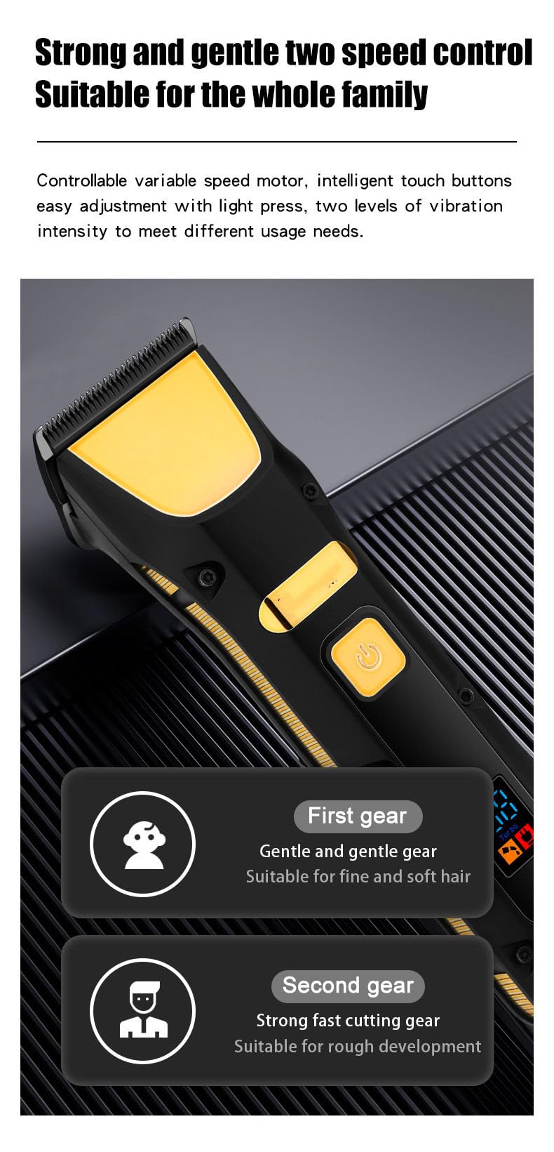 GLESVOWIO USB Rechargeable Men Hair Clipper with LED Display and 4 Limit Combs Professional Cordless Clippers & Beard Trimmer Grooming Kit Electric Beauty and Personal Care GLESVOWIO