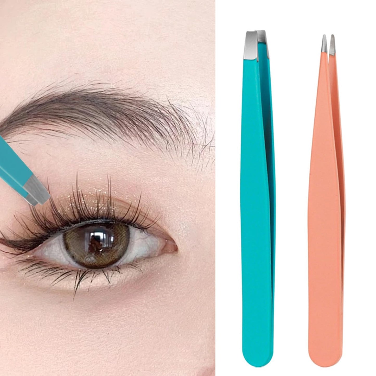 szutfidy Tweezers for Women and men, Professional Precision Tweezers for Eyebrows, Pointed and Slant Tweezers for Facial Hair,Stainless Steel Tweezers Beauty and Personal Care szutfidy