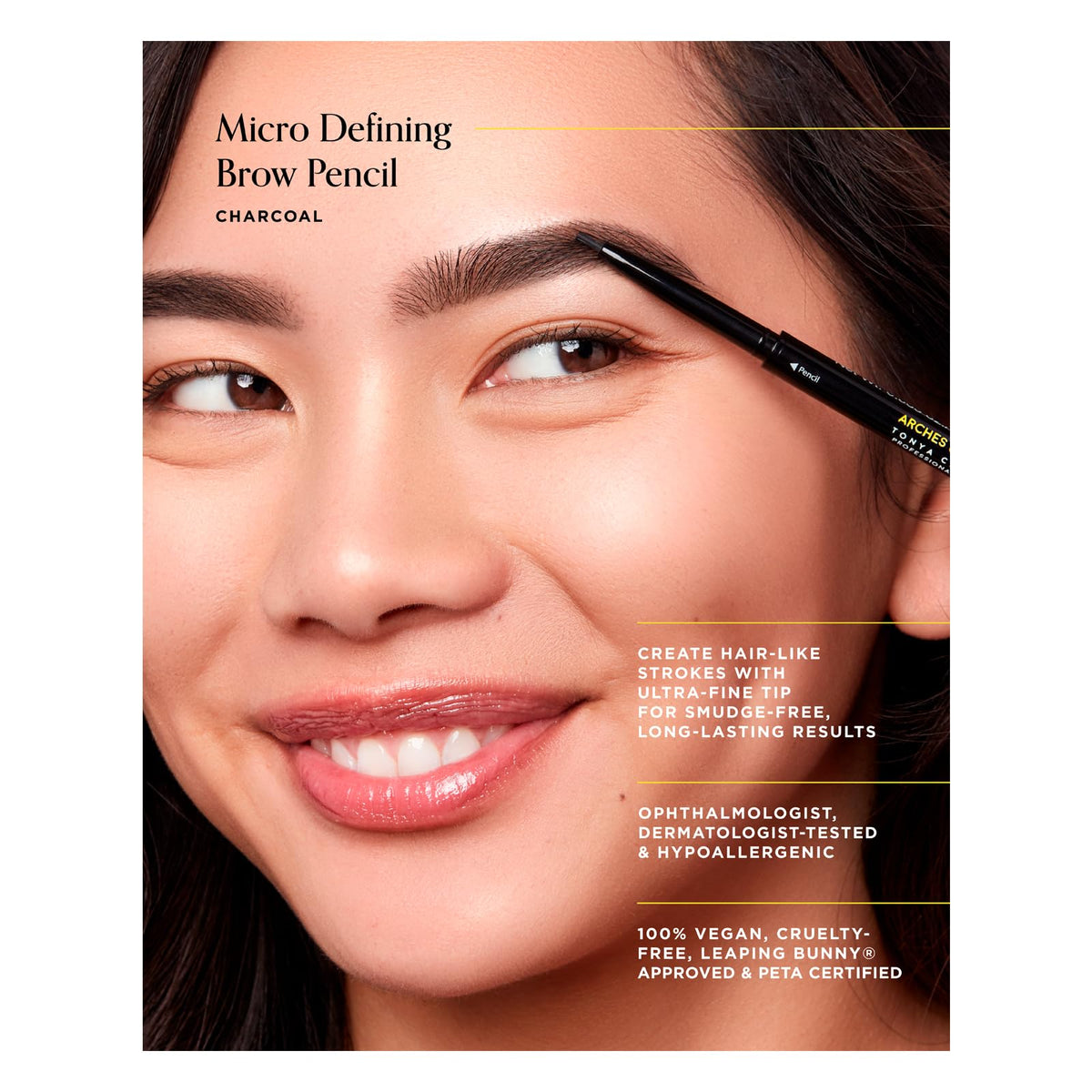 Arches & Halos Micro Defining Brow Pencil - For a Fuller and More Defined Brow- Dual Ended Pencil with Brush - Vegan and Cruelty Free Makeup -