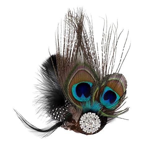 Song Qing Fascinator Hair Clips Peacock Feather Hair Clip Pin for Women Brides Bridesmaids Onesize Beauty & Personal Care Song Qing