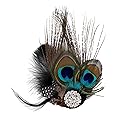 Song Qing Fascinator Hair Clips Peacock Feather Hair Clip Pin for Women Brides Bridesmaids Onesize Beauty & Personal Care Song Qing