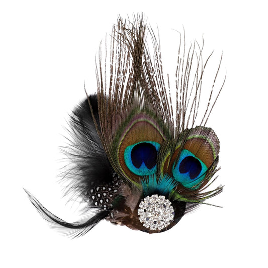 Song Qing Fascinator Hair Clips Peacock Feather Hair Clip Pin for Women Brides Bridesmaids Onesize Beauty & Personal Care Song Qing