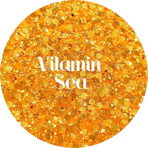 Orange Polyester Glitter | Craft Glitter | Glitter for Arts & Crafts | Tumblers | Cosmetics | Nails | Epoxy Resin Art | Slime | DIY | Body Glitter | 1 Beauty & Personal Care Glitter Heart Co.