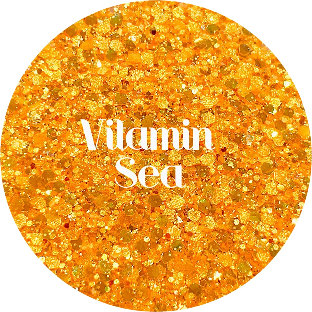 Orange Polyester Glitter | Craft Glitter | Glitter for Arts & Crafts | Tumblers | Cosmetics | Nails | Epoxy Resin Art | Slime | DIY | Body Glitter | 1 Beauty & Personal Care Glitter Heart Co.