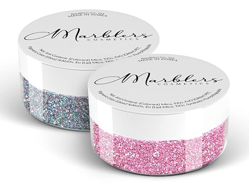 MARBLERS Twinkle Face & Body Glitter Duo [Holo Fairy Powder & Flamingo] 0.36oz (10g) | Non-Toxic | Cruelty-Free | Eyeshadow, Nail Polish, Nail Art | Beauty & Personal Care MARBLERS