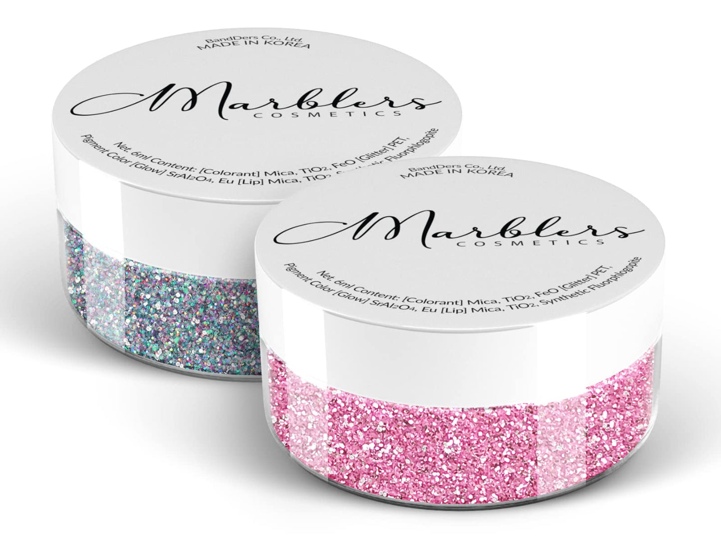 MARBLERS Twinkle Face & Body Glitter Duo [Holo Fairy Powder & Flamingo] 0.36oz (10g) | Non-Toxic | Cruelty-Free | Eyeshadow, Nail Polish, Nail Art | Beauty & Personal Care MARBLERS