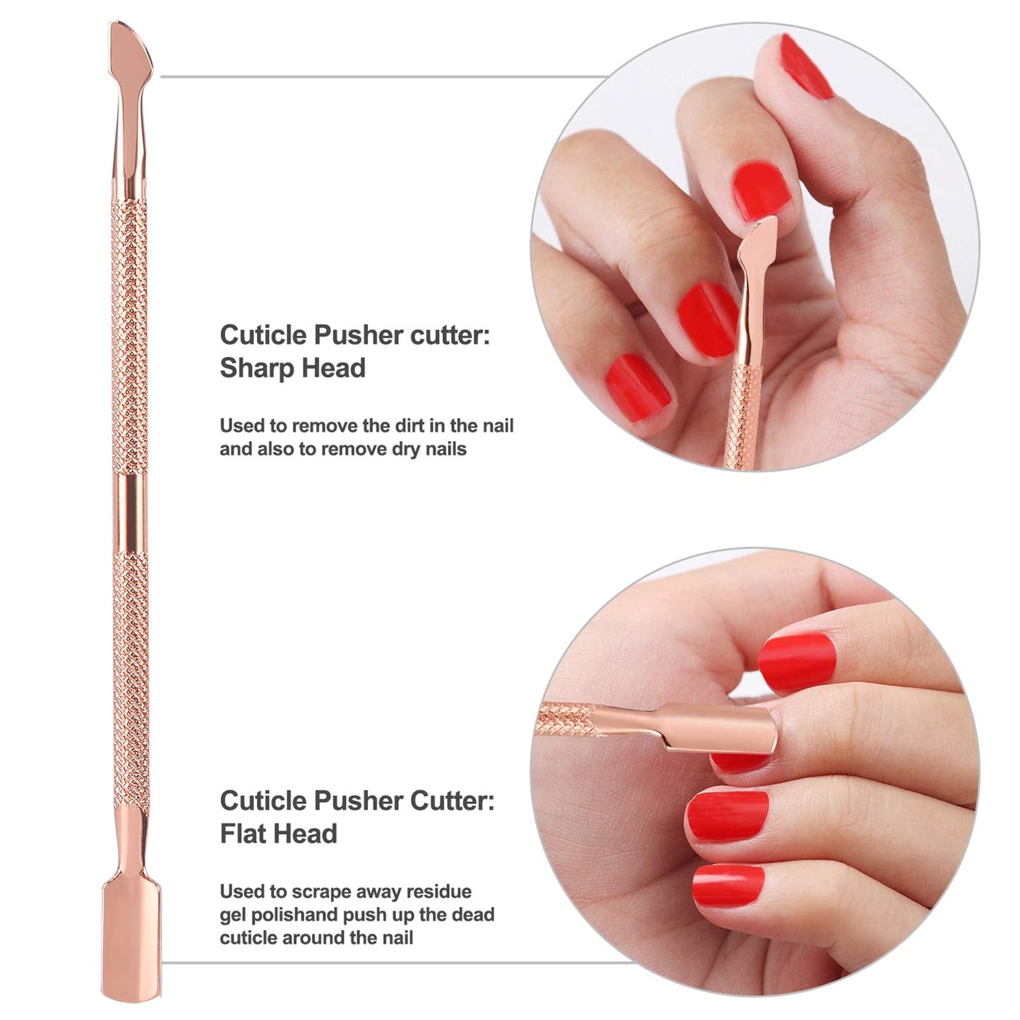 Cuticle Trimmer with Cuticle Pusher and Cutter,YINYIN Cuticle Remover Cutter Nipper Clippers Durable Pedicure Manicure Tools for Fingernails Beauty and Personal Care YINYIN