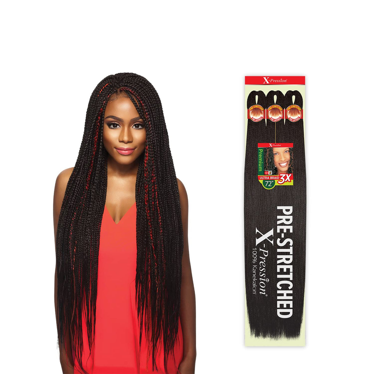 Outre Braids X-Pression Kanekalon 3X Pre Stretched Ultra Braid 72" (1-pack, 2)