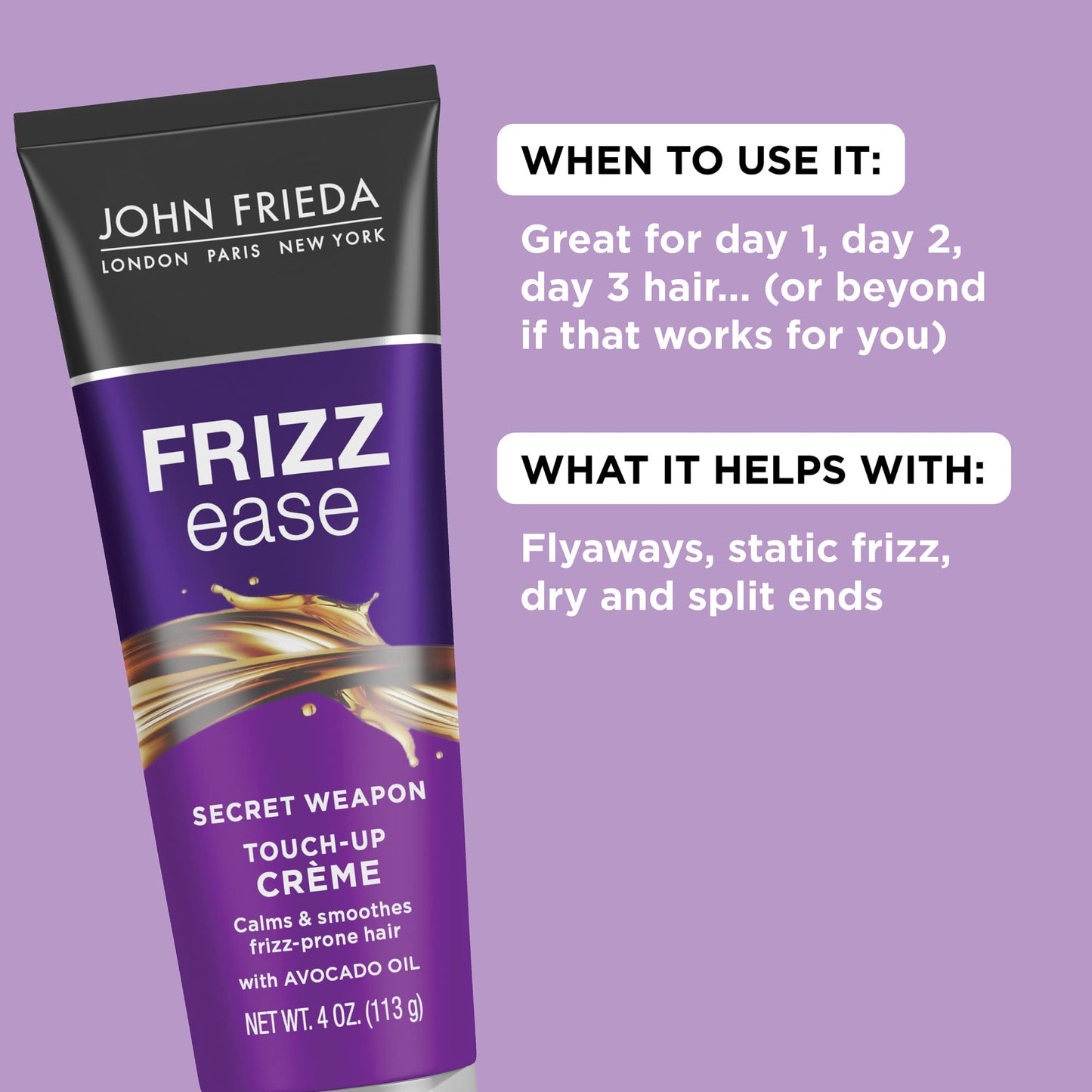Frizz-Ease Style Creme Size 4z John Frieda Frizz-Ease Secret Weapon Flawless Finishing Cream Beauty & Personal Care John Frieda