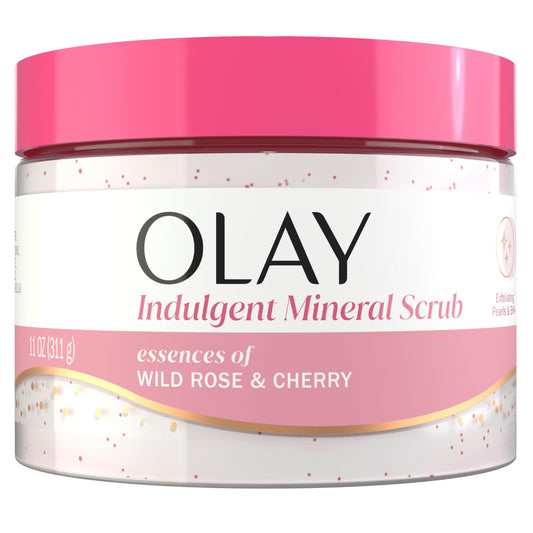 Olay Body Indulgent Mineral Scrub, Skin Exfoliating & Massaging Pearls, Nourishing Soft & Gentle Formula, Renewing BHA, Vitamin B3 Complex, Luxurious Beauty & Personal Care Olay