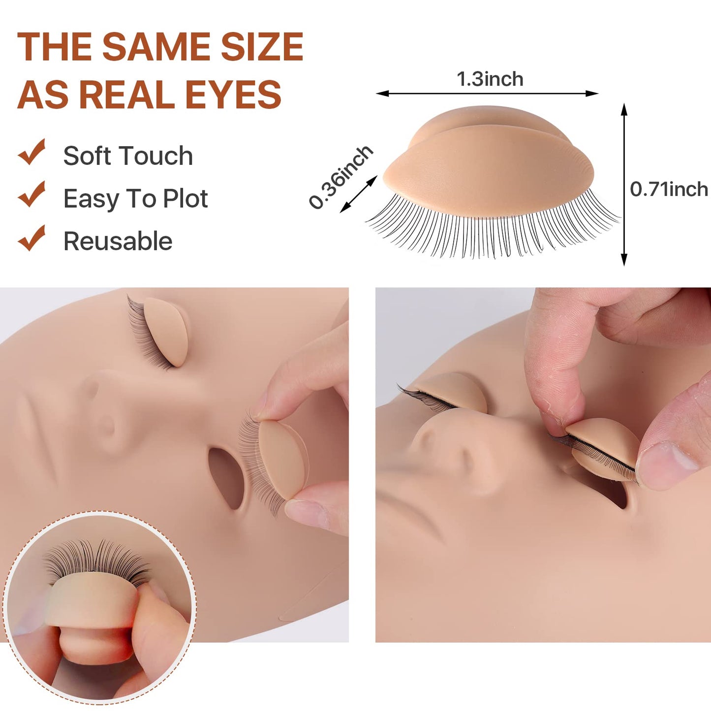 Pretty memory Lash Mannequin Head with 4 Pairs Removable Practice Eyelids, Silicone Eyelash Mannequin Head for Makeup Practice and Lash Extension Beauty & Personal Care Pretty memory