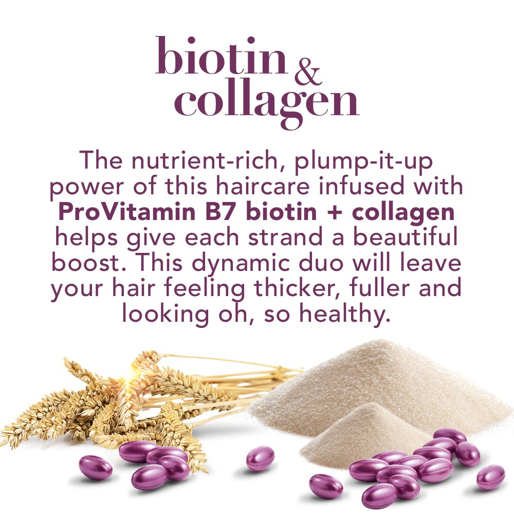 OGX Thick & Full + Biotin & Collagen Conditioner Salon Size (1) 25.4 Ounce Bottle Paraben Free Sulfate Free Ingredients Nourishing, Sulfate Free
