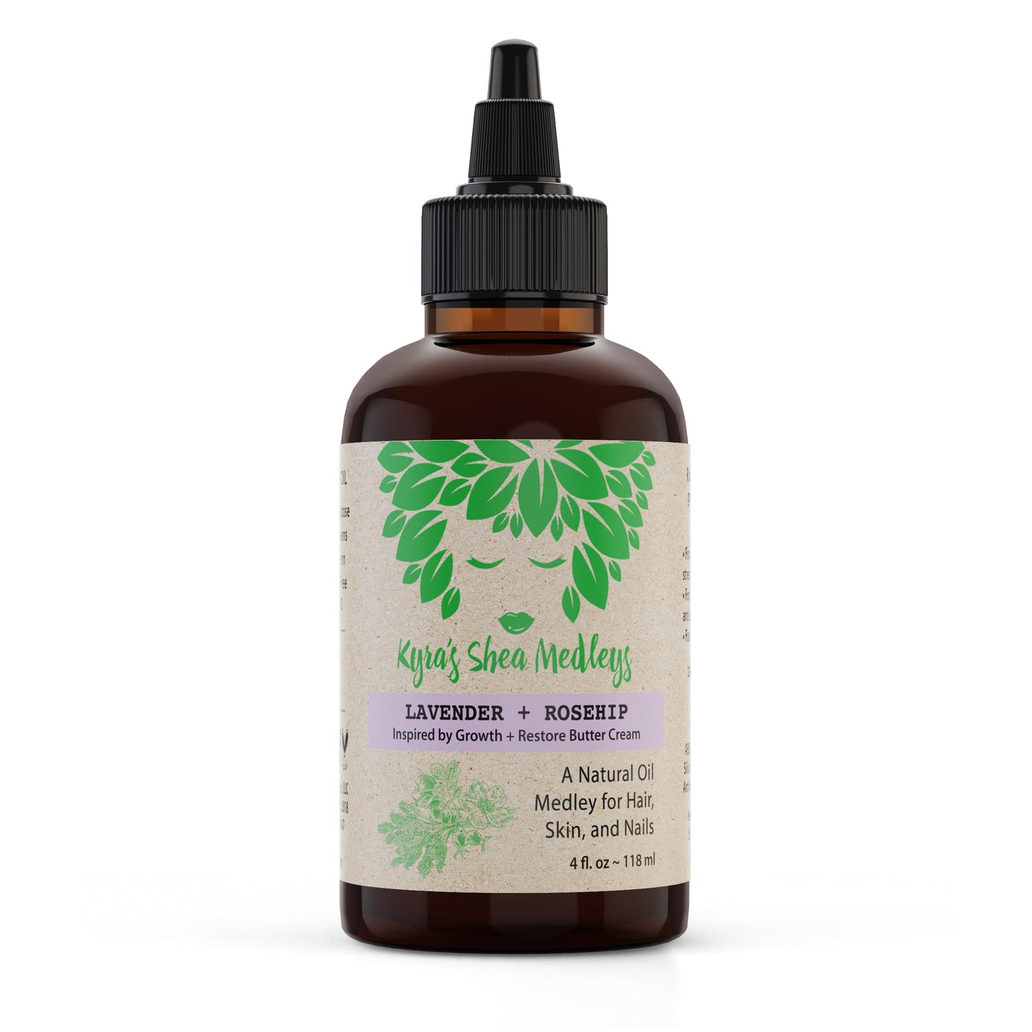 Multiuse Lavender + Rosehip Oil Medley for Face, Body, and Hair - Natural Rosehip Oil, Shea Nut Oil, Lavender Essential Oil, and Vitamin E - Seals in Beauty & Personal Care Kyra's Shea Medleys