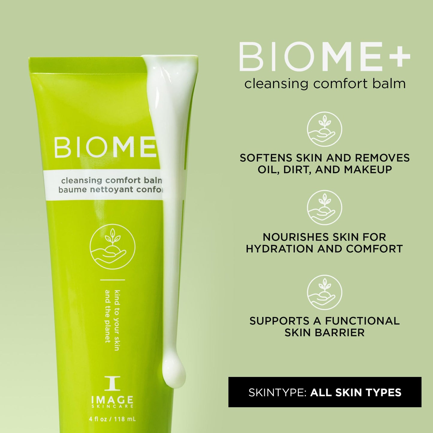 IMAGE Skincare, BIOME+ Cleansing Comfort Balm, Microbiome Friendly Gentle Cleanser, Reduces Moisture Loss, 4 fl oz Beauty & Personal Care IMAGE Skincare