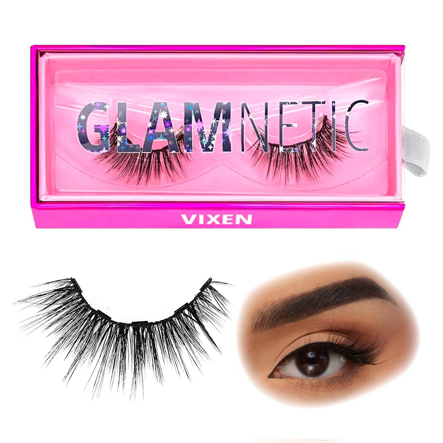 Glamnetic Magnetic Eyelashes - Vixen | Long Magnetic Lashes, 60 Wears Reusable Wispy Faux Mink Lashes, Dramatic Party Lashes - 1 Pair Beauty & Personal Care Glamnetic