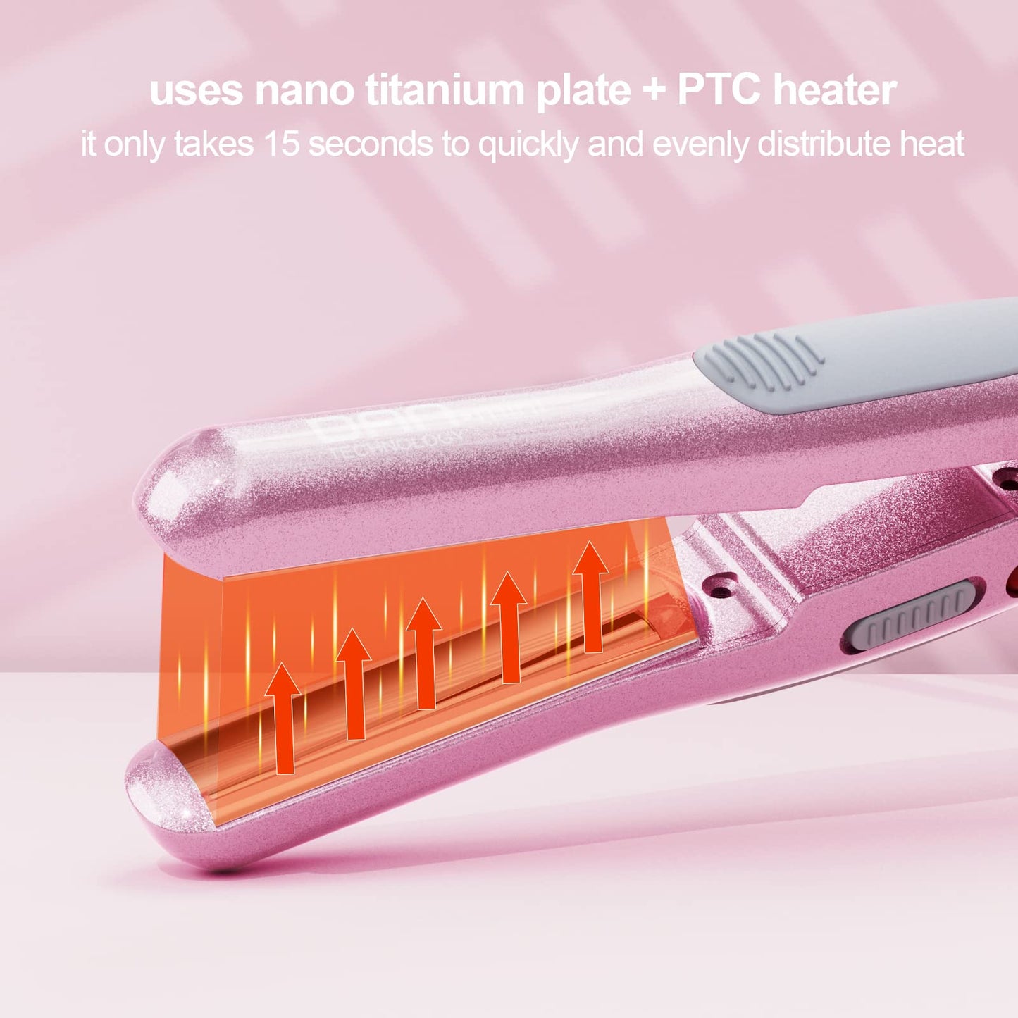 DAN Technology,Small Hair Straightener for Short Hair,1/2" Mini Hair Straightener, Dual Voltage Travel Flat Iron,U-Shaped Plates & 30s Fast Heating Beauty & Personal Care DAN Technology