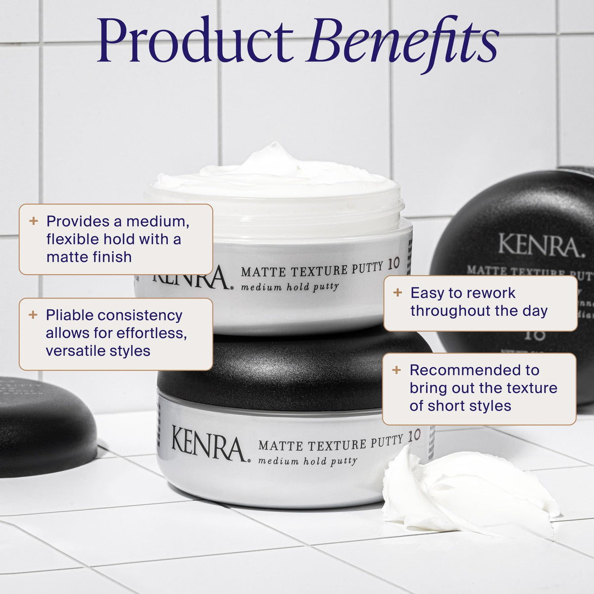 Kenra Professional Matte Texture Putty 10 | Medium Hold Styler | Flexible Hold With A Matte Finish | Replenishes Moisutre & Softens Hair | All Hair