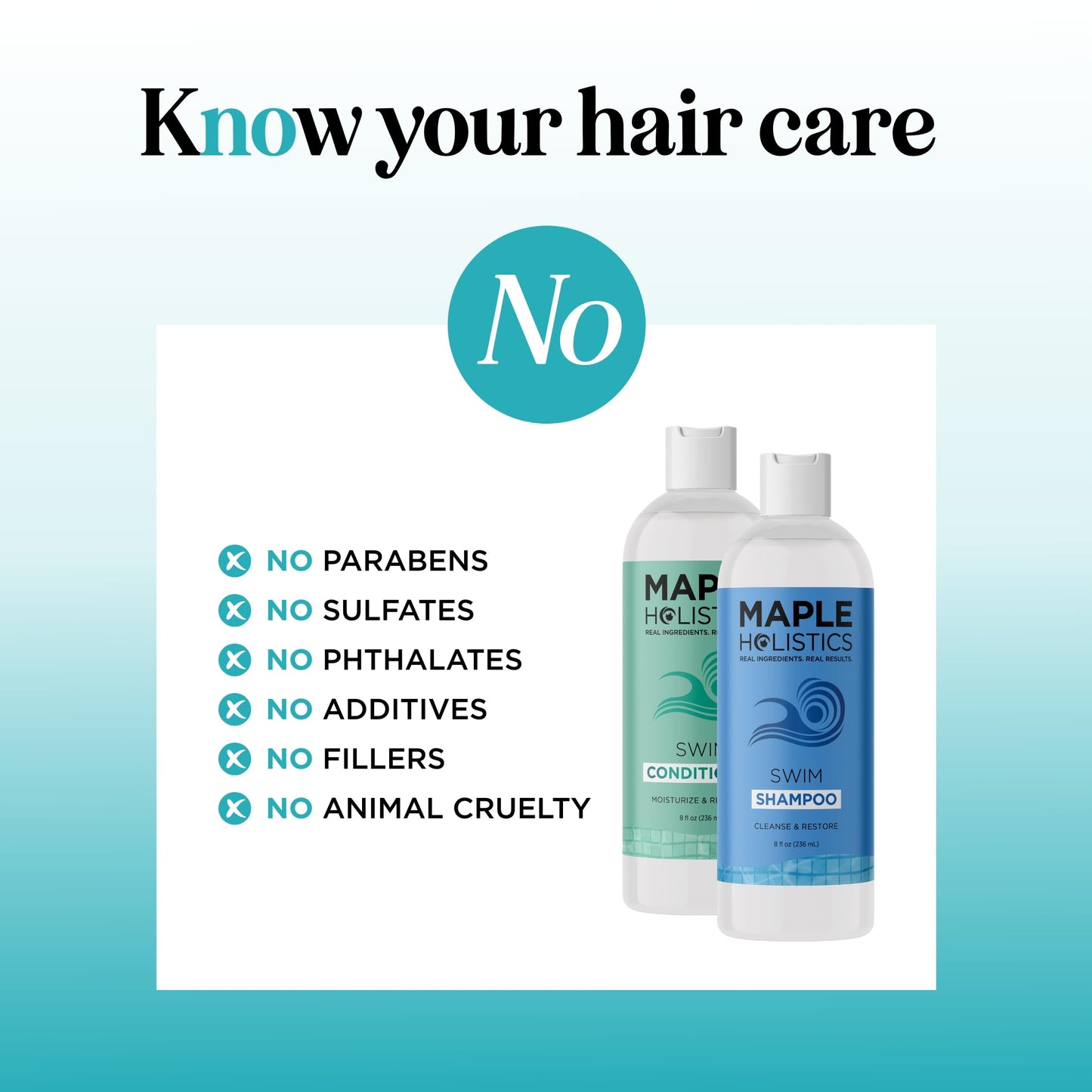 After Swim Shampoo and Conditioner Set - Chlorine Shampoo and Conditioner for Swimmers with Tea Tree and Rosemary Oil - Clarifying Shampoo for Hard Beauty & Personal Care Maple Holistics