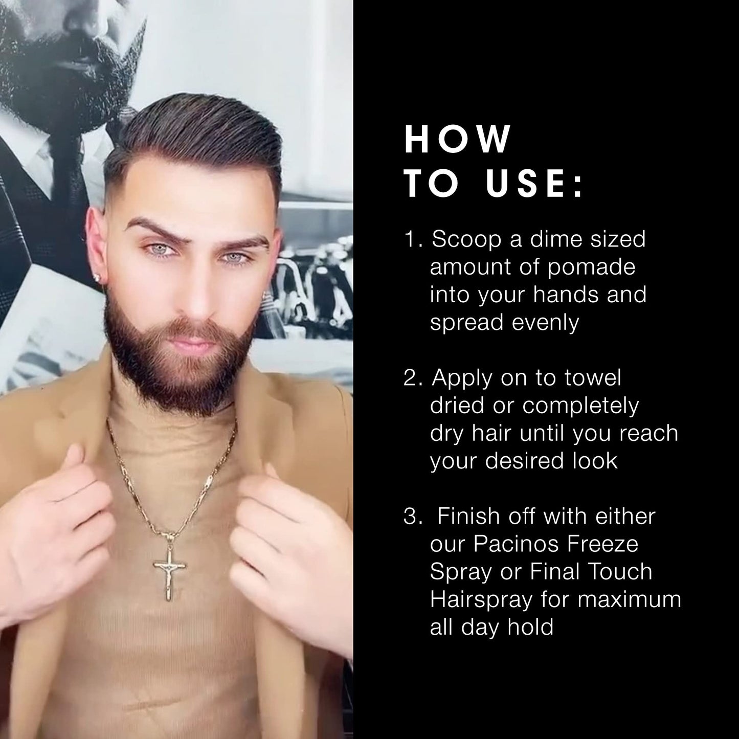 Pacinos Sleek - Signature Extra Hold Pomade with Shine, Long Lasting Definition, All Hair Types, 2 fl. oz. Beauty & Personal Care Pacinos