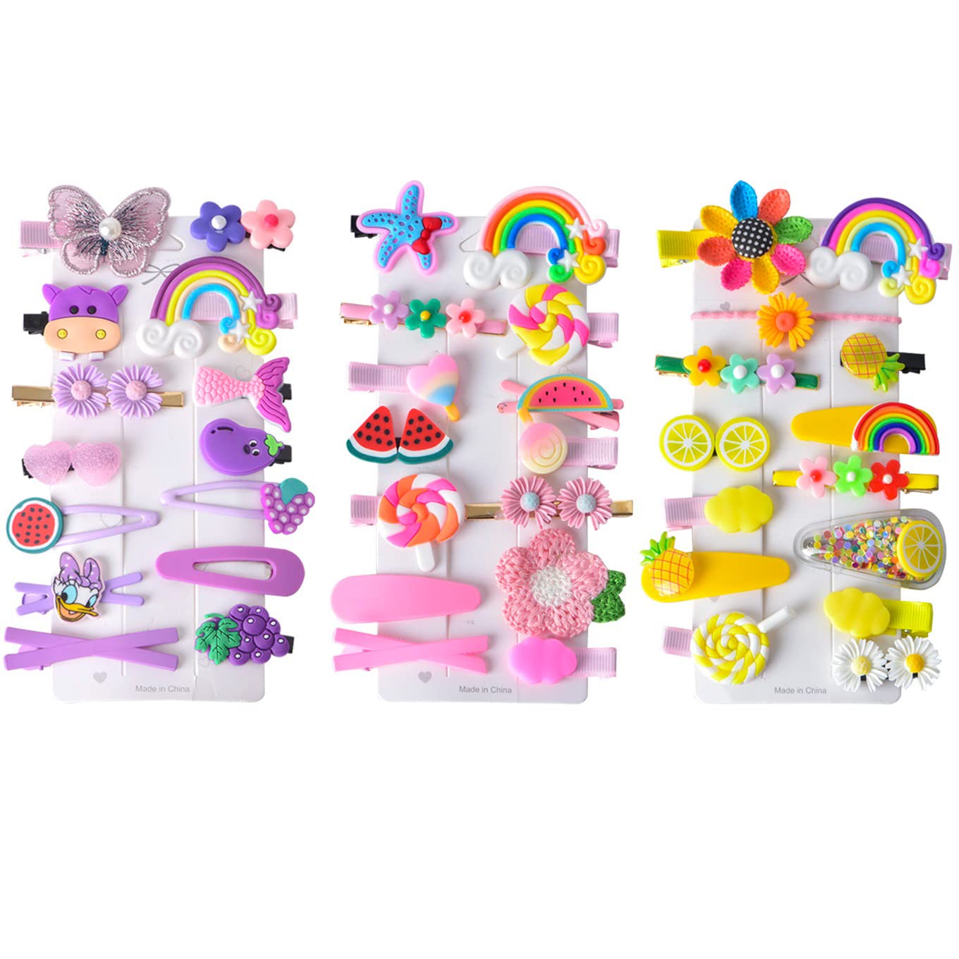 42 Pieces Baby Hair Clips, Hair Pin, Barrettes for Girls, Toddler Girls Hair Accessories, Kids Hair Clips for Styling, Flower Rainbow Candy Fruits Beauty & Personal Care SKYNEO
