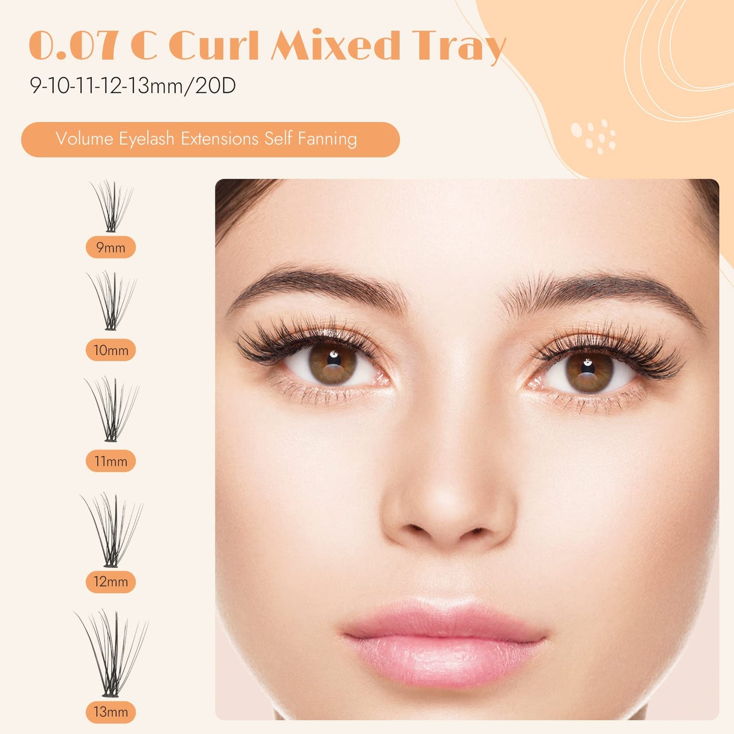 PAFUWEI 100 Pieces Individual Lashes False Eye Lashes Extension, 20 Roots Eyelash Extensions, Cluster Lashes Pack for DIY Eyelash Extension Thickness Beauty & Personal Care PAFUWEI
