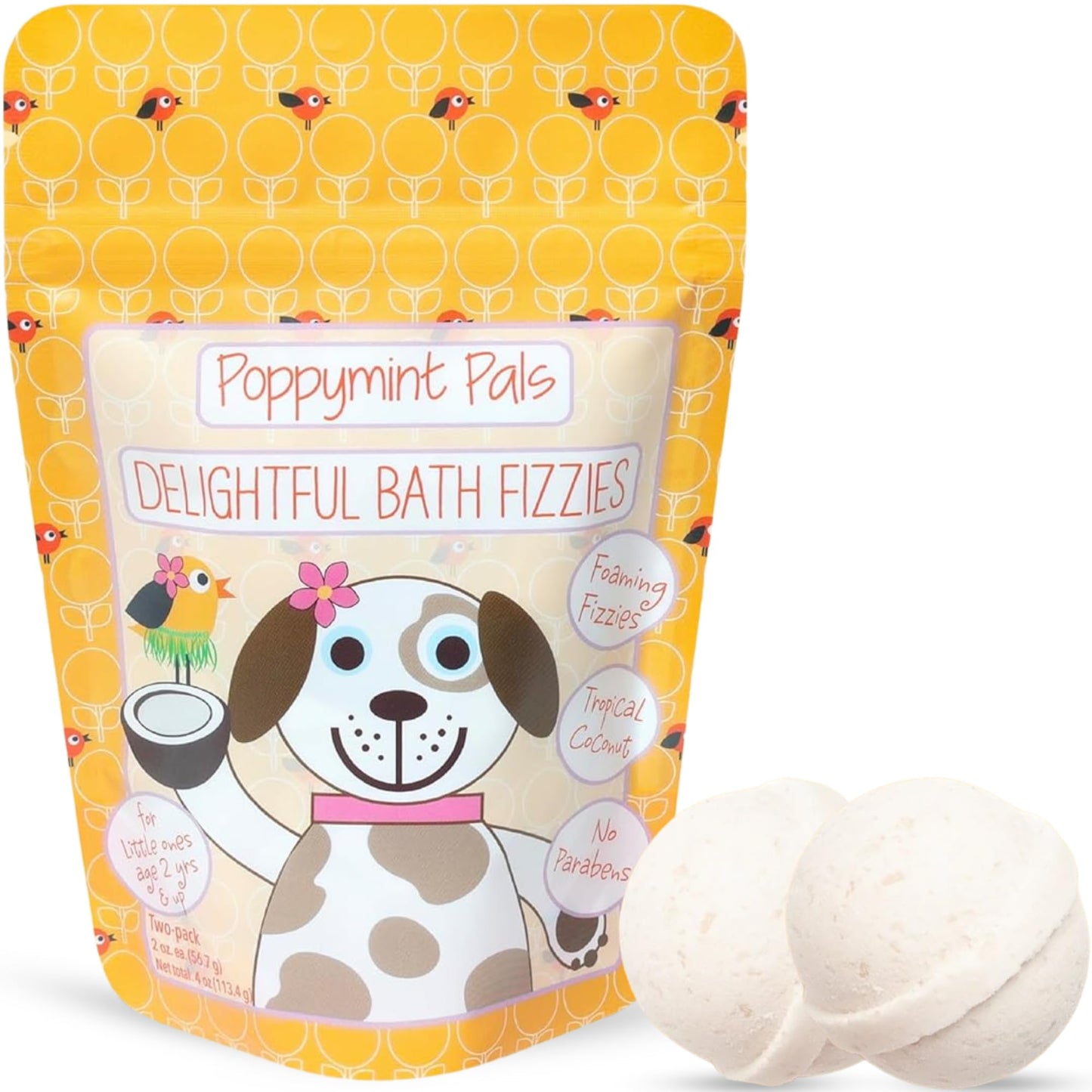 Poppymint Pals Foaming Bath Fizzies (Tropical Coconut) - Phthalate-Free Natural Foaming Premium Bath Bombs with Epsom Salt, Coconut Oil - Hydration… Beauty & Personal Care Laki Naturals