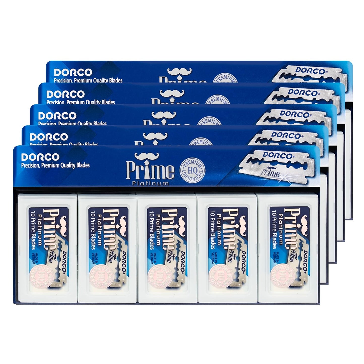 Dorco STP301 Prime Platinum Extra Double Edge Razor Blades 500 Count, Premium Stainless Steel Shaving Blades, Super Sharp for Smooth, Precise Shave Beauty and Personal Care DORCO