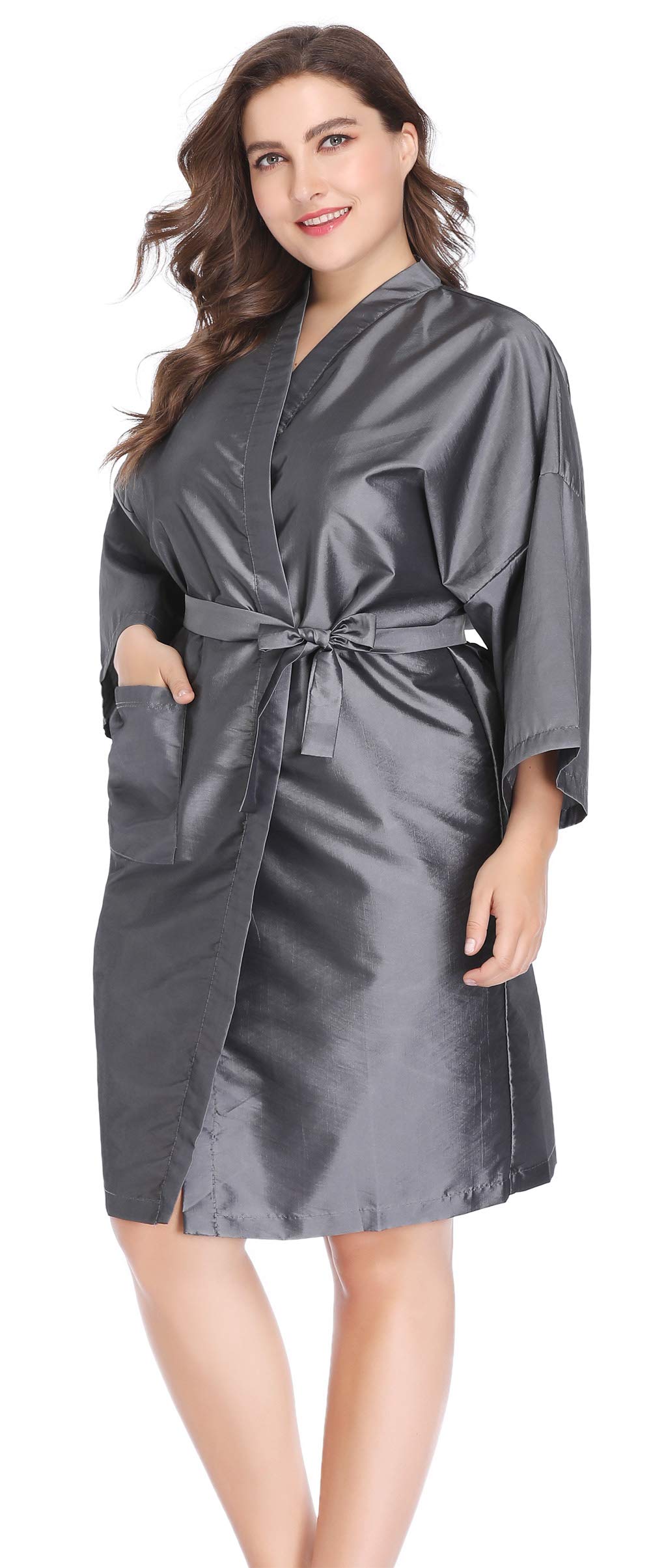 PERFEHAIR Salon Client Gown Robes Cape, Hair Salon Smock for Clients- Kimono Style (Grey) Beauty & Personal Care PERFEHAIR