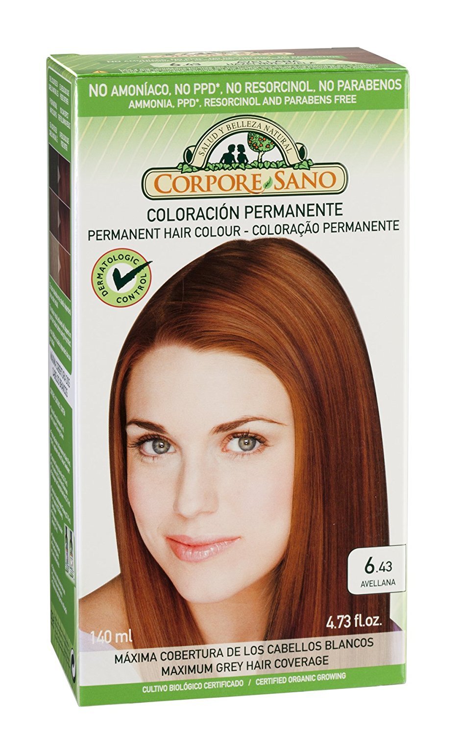 Corpore Sano Permanent Hair Colour -Does Not Contain: AMMONIA, RESORCINOL, PARABENS,PPD. (~ 6.43 Hazelnut) Beauty & Personal Care Corpore Sano