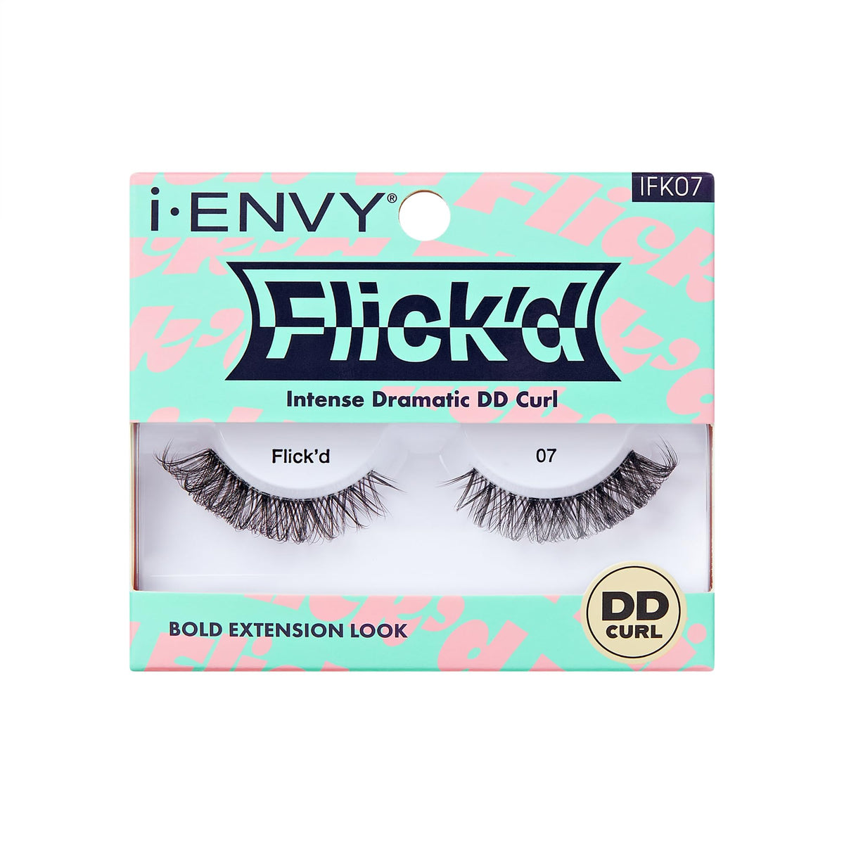 i-ENVY False Lashes Flick'd D-Curl Strip Lashes Volume Bouncy Natural Clear Band Cat Eye Dramatic Trendy Extensions Reusable Eye Lashes (07) Beauty & Personal Care i•ENVY