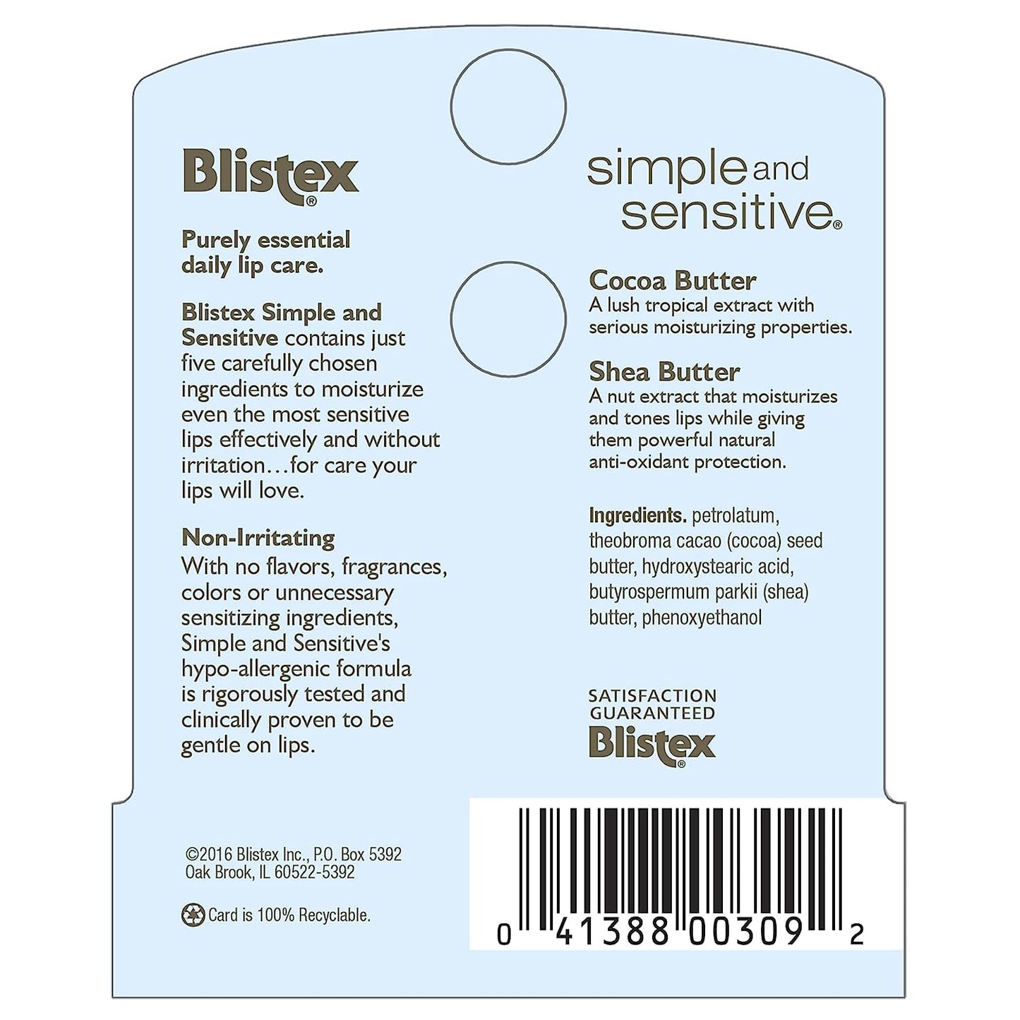 Blistex Simple & Sensitive Lip Moisturizer 0.15 oz (Pack of 11) Beauty and Personal Care Blistex