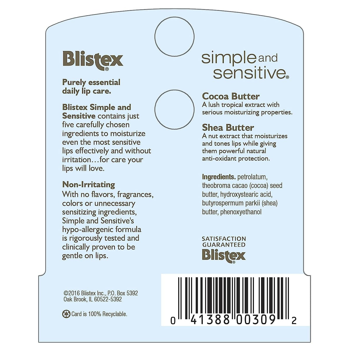 Blistex Simple & Sensitive Lip Moisturizer 0.15 oz (Pack of 10) Beauty & Personal Care Blistex