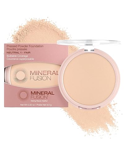 Mineral Fusion Pressed Powder Foundation - Matte Finish Face Powder for Fair Skin with Peachy Undertones - Age Defying Foundation Makeup - Talc Free Beauty & Personal Care Mineral Fusion